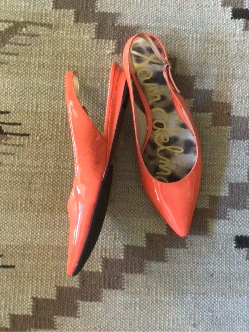 Sam Edelman Coral Patent Leather Pointed Slingback Flats